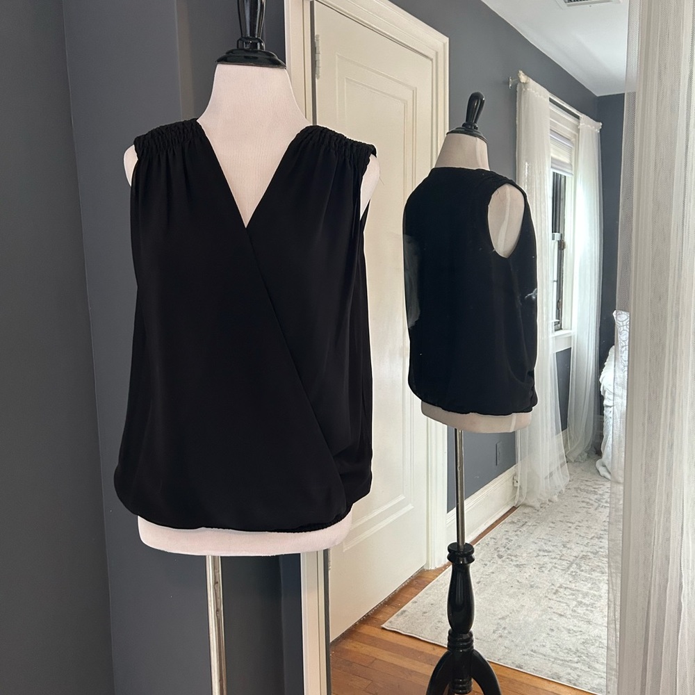 Black sheer sleeveless blouse